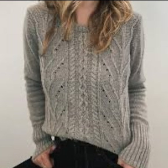 J. Crew Sweaters - J. Crew Cable Knit Wool Gray Sweater XXL Chunky Fisherman Scandigirl Normcore